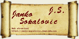 Janko Šopalović vizit kartica